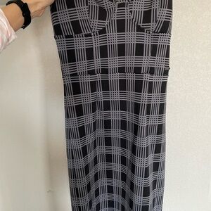 Strapless Plaid Black and Gray Women's Dress